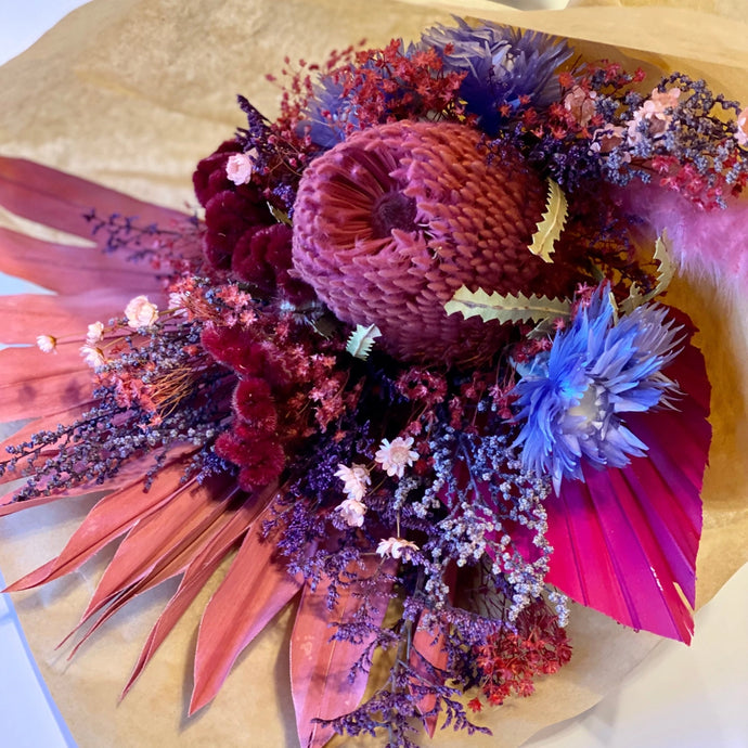 Dried Tropical Bouquet - Pink/Purple