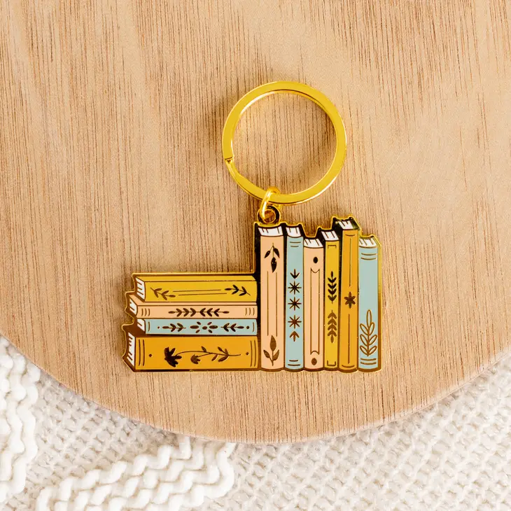 Library Enamel Metal Keychain