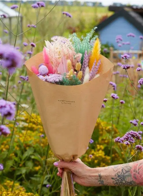 Pastel Field Flowers Dried Arrangement