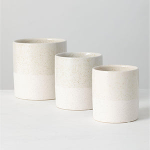 White Speckled Planter/Vases