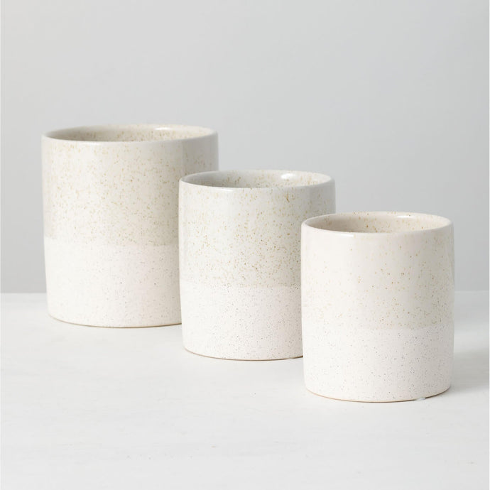 White Speckled Planter/Vases